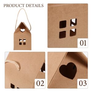 House Shaped Paper Candy Box: 15pcs Paper Boxes Kraft Paper Package Box Christmas Packing Box for Wedding Xmas Party Favor Holder