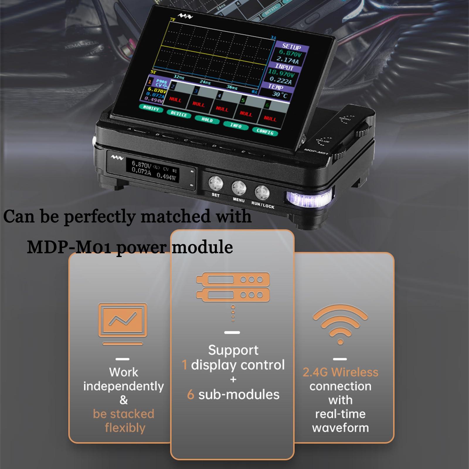 TOOLSAGE Variable DC Power Supply 30V 5A,MDP-P906 Mini Digital Programmable Adjustable Linear Laboratory Power, Support Firmware Upgrade