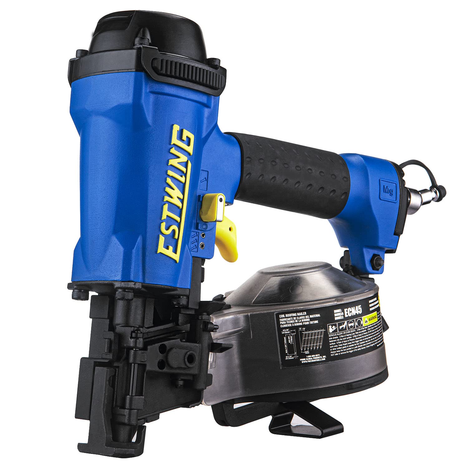 Estwing ECN45 Pneumatic 15 Degree 1-3/4" Coil Roofing Nailer with 1/4" NPT Industrial Swivel Fitting and Bag