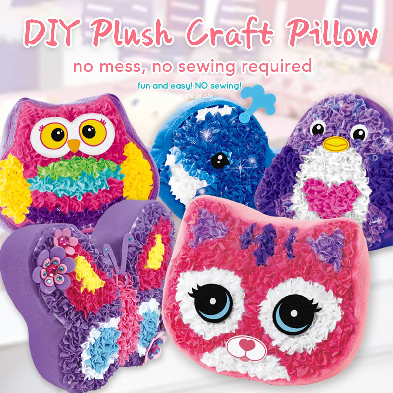 Plush Craft DIY Animal Pillow, PP Cotton DIY Animal Decompression Pillow Decompression Toys for Kids(34088)