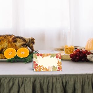 Place Cards for Thanksgiving Fall Party, Editable Name Place Cards, Seating Place Cards for Tables, Tent Style Cards for Wedding, Dinner Party or Any Occasion, Easy Folding, 25 Escort Cards(G03)