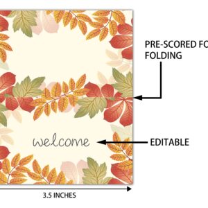 Place Cards for Thanksgiving Fall Party, Editable Name Place Cards, Seating Place Cards for Tables, Tent Style Cards for Wedding, Dinner Party or Any Occasion, Easy Folding, 25 Escort Cards(G03)