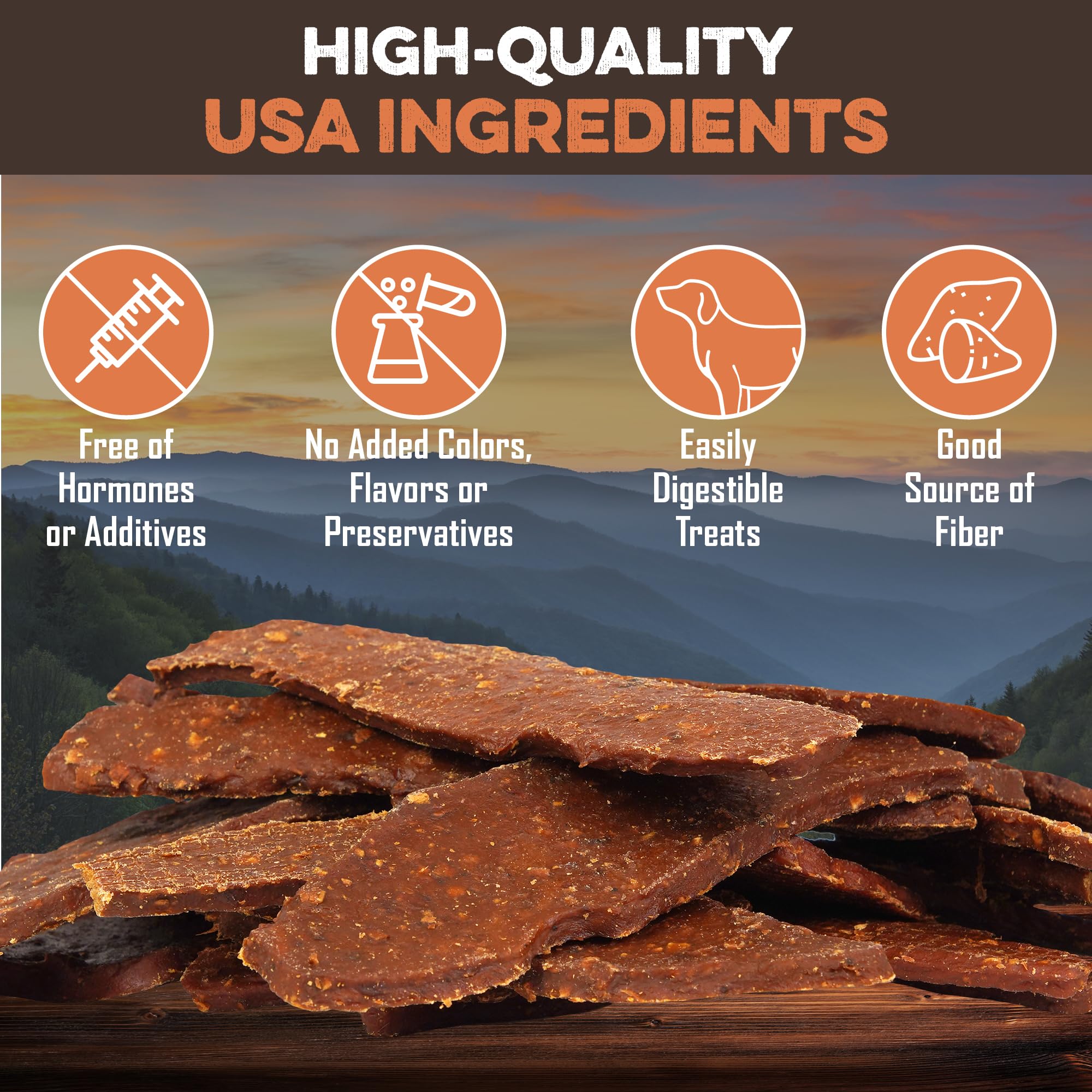 BRUTUS & BARNABY Chicken & Sweet Potato Jerky Dog Treats - Grain-Free, Preservative-Free, No Fillers - All Natural USA Chicken & Sweet Potato, High in Antioxidants - Healthy, Tasty Treat for Dogs