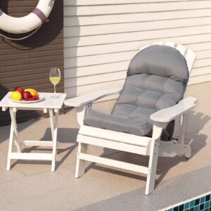 COSNUOSA 2 Pcs Rocking Chair Cushion High Back Adirondack Chair Cushion Waterproof Patio Cushions for Outdoor Furniture Light Gray