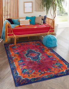 rugs.com calypso collection rug – 8' x 10' fuchsia medium rug perfect for living rooms, large dining rooms, open floorplans