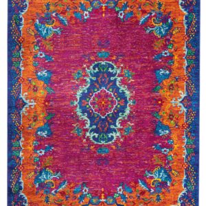 Rugs.com Calypso Collection Rug – 8' x 10' Fuchsia Medium Rug Perfect for Living Rooms, Large Dining Rooms, Open Floorplans