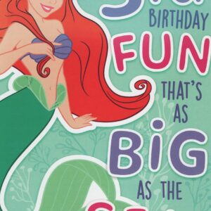 Ariel The Little Mermaid Under the Sea Age 3 Three Birthday Card