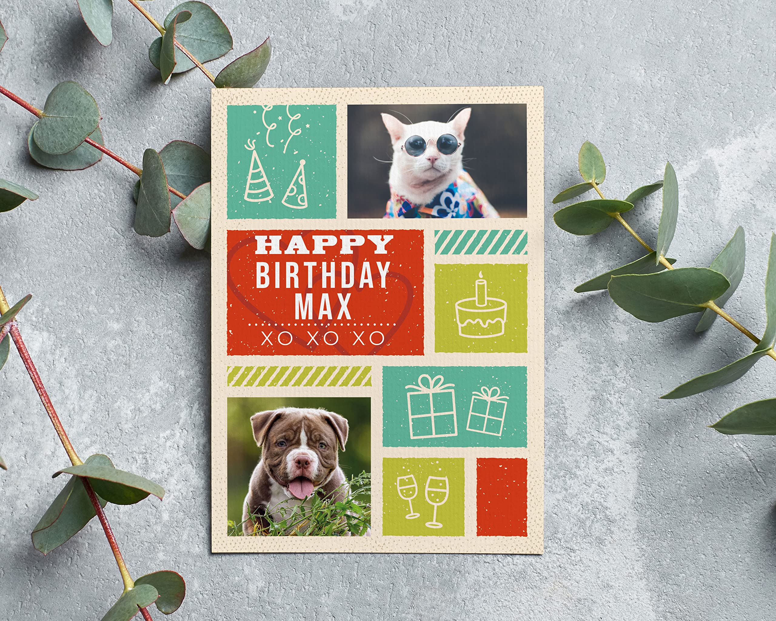 Color King Studio Personalized Birthday Card, Custom Happy Birthday Card, Photo Birthday Card, Greeting Card