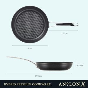 Anolon X Hybrid Nonstick Induction Frying Pans/Skillet Set, 10 Inch and 12 Inch, Dark Gray