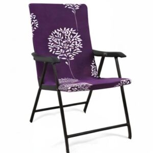 Deisy Dee Patio Dining Chair Covers, Outdoor Steel Sling Folding Chair Covers, Garden Metal Chair Covers (1, Purple Tree)