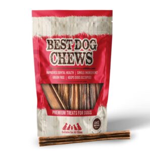 best dog chews gullet sticks-100% natural and delicious dog beef jerky treats & chews protein rich - promotes joint & dental health for all breed sizes dogs and puppies- 4 to 5 inches (16 oz)