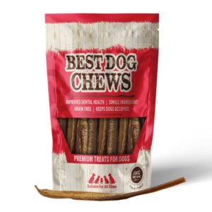 Best Dog Chews Thin Bully Sticks for Dogs 100% Natural Delicious and Protein Rich Keep Your Dog Busy with Chews & Treats Fully Digestible-Great for Dental Health-for All Breed Sizes-12 inch(12 Count)