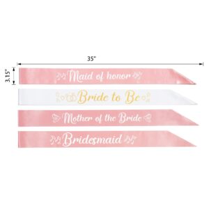 Party to Be Set of 2 PCS Rose Gold Maid of Honor and Mother fo the Bride Sashes Bachelorette Party Wedding Decorations