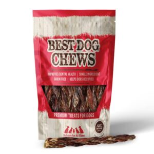 Best Dog Chews Braided Gullet Sticks-100% Natural and Delicious Dog Treats and Protein Rich Chews-Fully Digestible Promotes Joint & Dental Health for All Breed Sizes Dogs and Puppies 12inch (2 Count)