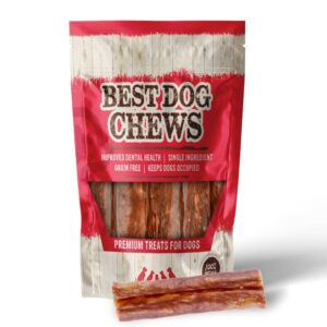 Best Dog Chews Stuffed Gullet Stick - 100% Natural Delicious and Protein Rich Dog Beef Jerky Treats and Chews - Fully Digestible - Promotes Joint & Dental Health for All Breed Sizes - 6 inch(6 Count)