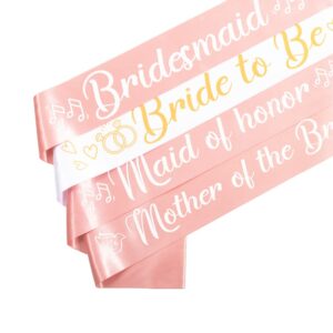 Party to Be Set of 2 PCS Rose Gold Maid of Honor and Mother fo the Bride Sashes Bachelorette Party Wedding Decorations