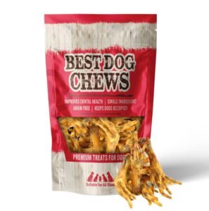 best dog chews chicken feet (no claws) for dogs premium quality dog treats and chews rawhide free rich in glucosamine and chondroitin for all breed sizes dogs and puppies (12 count)