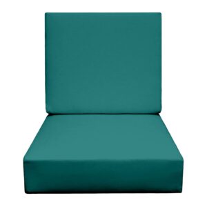 RSH DECOR: Deep Seating Foam Cushion Set | 23” x 26” Seat | All-Weather Spun Fabric | Water and Fade-Resistant | Outdoor Chair Cushion Set for Patio Furniture | Peacock