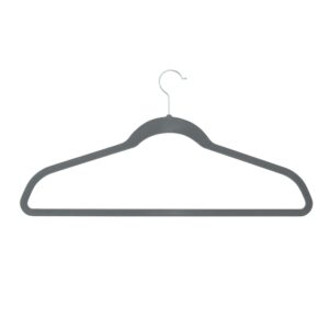 Simplify Extra Wide 21” Velvet Coat Hangers | 24 Pack | Slim Design | Heavy Duty | Holds 10 Pounds | Closet Organization | Shirt & Clothes | Grey