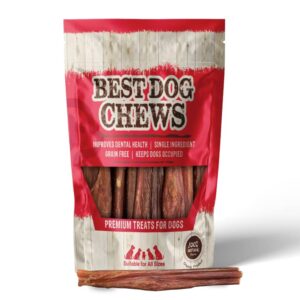 Best Dog Chews Beef Bladder Sticks 100% Naturally Delicious Dog Treat for All Breed Sizes Dogs and Puppies Single Ingredient - Best Long Lasting Dog Chew Dental Treats-Rawhide Free 6 inch (12 Count)