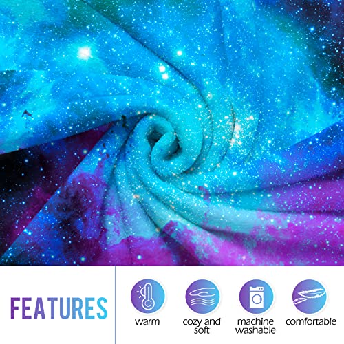 Levens Galaxy Space Throw Blanket Gifts for Women Girls Boys, Science Fiction Print Decor for Bedroom Living Room Birthday Christmas, Soft Cozy Home Lightweight Throw Blankets Black Twin 60"x80"