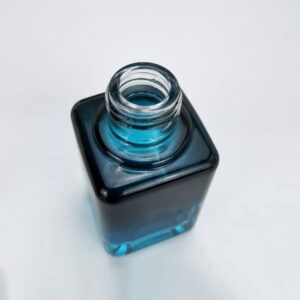 COSIDEA 6pcs Empty gradient Blue Square 30ml / 1oz Glass dropper bottle for Serum essence oil bottles container packing