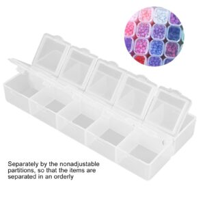 Plastic Jewelry , Grid Box White Plastic 10 Compartment Storage Container for Jewelry Earrings Nails Tool