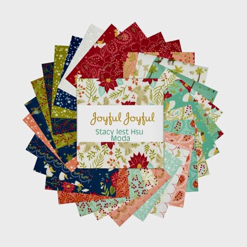 Moda Fabrics Joyful Joyful Layer Cake, 42-10'' Precut Fabric Quilt Squares by Stacy Iest HSU