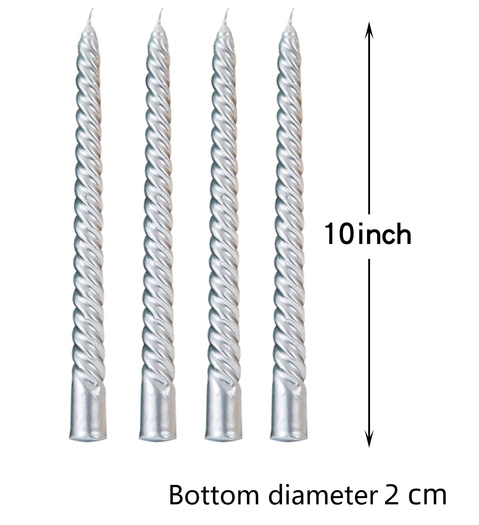 10 inch Taper Candles Set of 4 Tapered Candle, Tall Candlesticks, Smokeless,Home Dinner Candle, Party, Wedding, Halloween, Christmas Candles (10 inch, White)