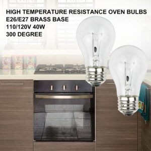 4 Pack A15 40W 120V Oven Bulbs with E26 Standard Medium Base, A15 Appliance Light Bulb for Refrigerators, Ovens and 16.3 Inches Lava Lamp