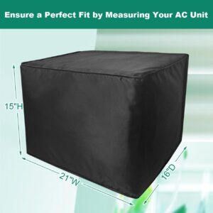 Outside Insulated Window Air Conditioner Cover for Outdoor Waterproof AC Unit, 21x 15x 16 Inches (Wx Hx D)- Black