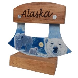 Alaskan Ulu Knife Two Sided Moose & Polar Bear Design