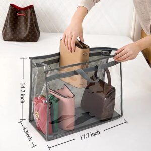 fazhongfa 6PCS Dust Bags for Handbags Clear Purse Storage Organizer Non-Woven Hanging Bag Closet with Zipper and Handle (XL Cream Color)