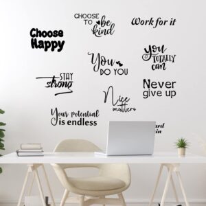 10 Pcs Vinyl Wall Quotes Stickers Inspirational Wall Decals Inspirational Saying Home Decals for Walls Peel Stick Motivational Decor Positive Wall Sticker for Office Classroom Teen Dorm Bedroom