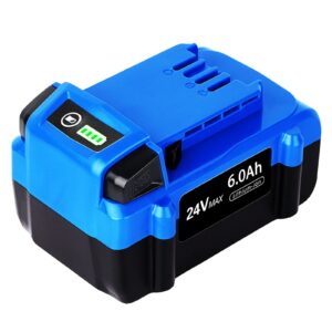 tenhutt 【upgrade】 6.0ah replace battery for kobalt 24v battery max kb624-03 kb524-03 kb424-03 kb224-03 kb124-03 0673802 cordless tools lithium ion battery[can't fit snow joe &sun joe &chain saw]