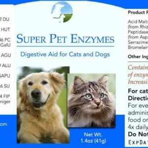 Vitality Science All Natural Super Pet Enzymes for Dogs | Complete Spectrum of Digestive Enzymes | Helps Dog Diarrhea, Constipation, Digestion, Allergy & Immunity