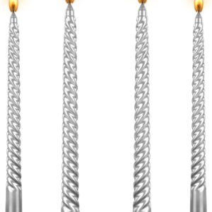 10 inch Taper Candles Set of 4 Tapered Candle, Tall Candlesticks, Smokeless,Home Dinner Candle, Party, Wedding, Halloween, Christmas Candles (10 inch, White)