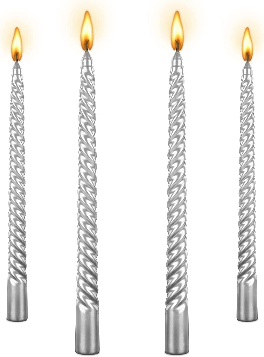 10 inch Taper Candles Set of 4 Tapered Candle, Tall Candlesticks, Smokeless,Home Dinner Candle, Party, Wedding, Halloween, Christmas Candles (10 inch, White)