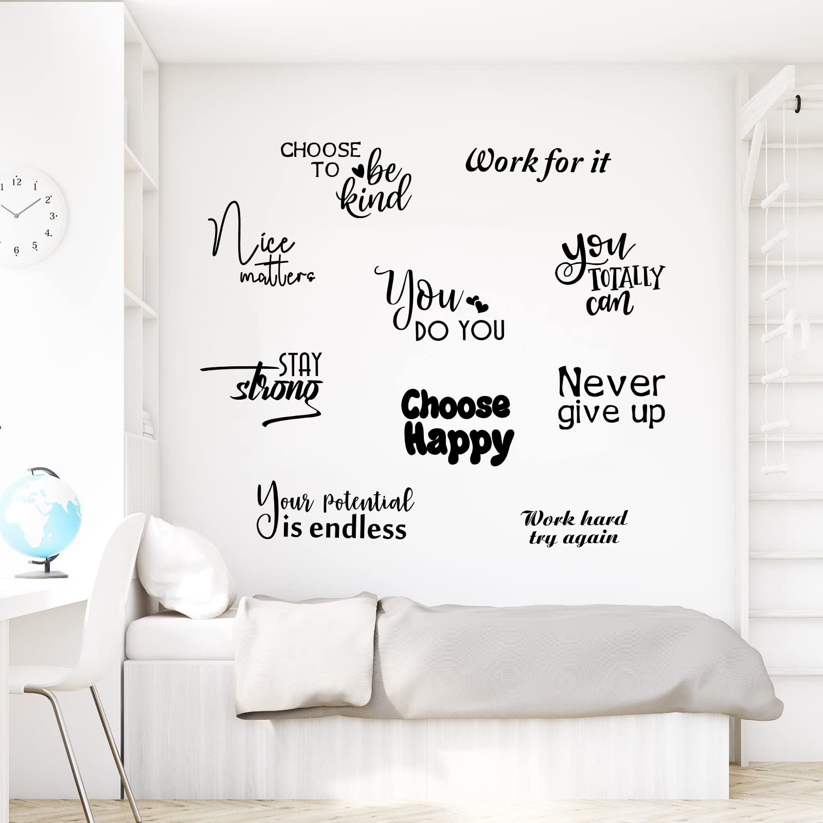 10 Pcs Vinyl Wall Quotes Stickers Inspirational Wall Decals Inspirational Saying Home Decals for Walls Peel Stick Motivational Decor Positive Wall Sticker for Office Classroom Teen Dorm Bedroom