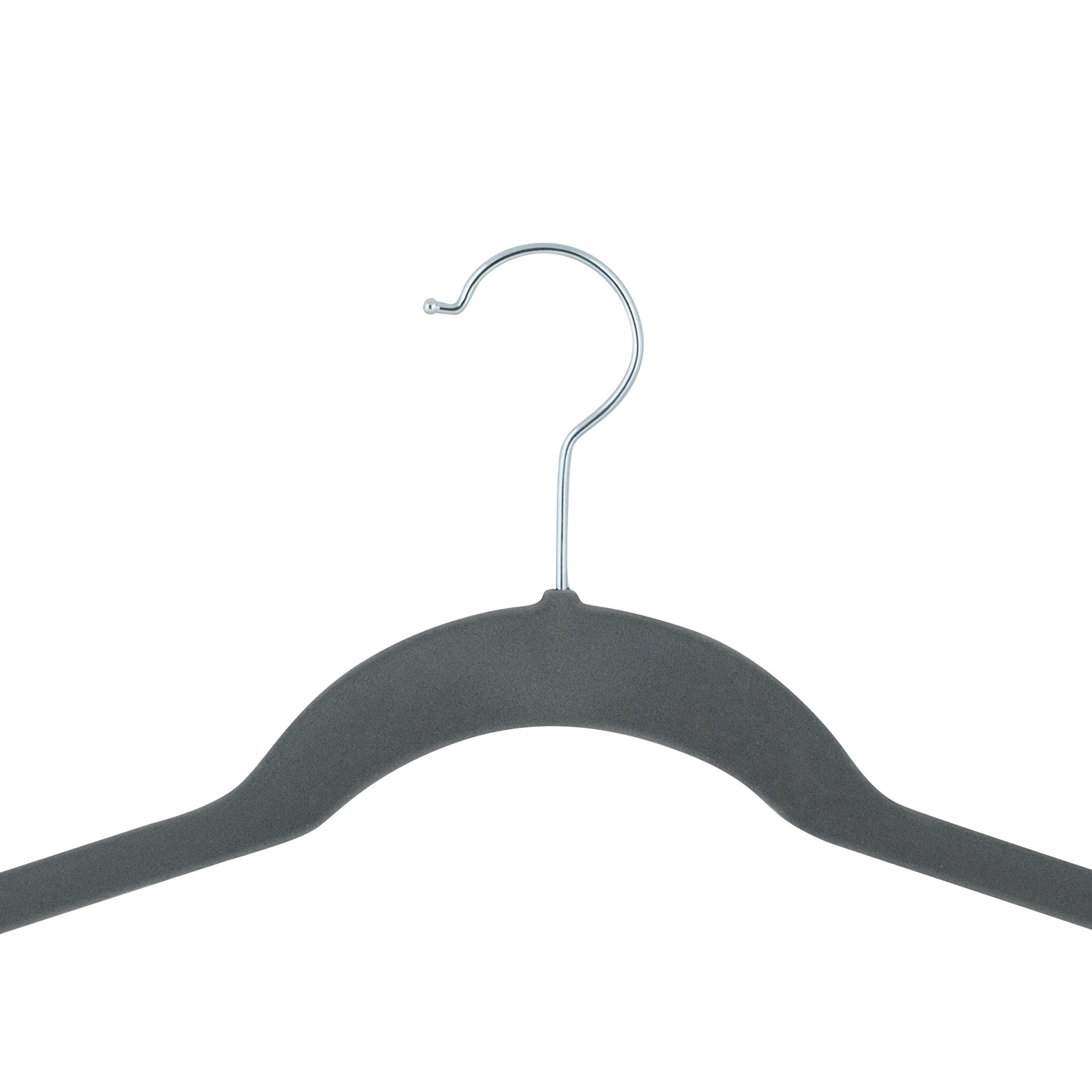 Simplify Extra Wide 21” Velvet Coat Hangers | 24 Pack | Slim Design | Heavy Duty | Holds 10 Pounds | Closet Organization | Shirt & Clothes | Grey