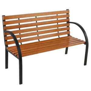 guangshuohui 48" patio park garden bench, patio porch chair deck hardwood cast iron love seat outdoor furniture for 2 person outdoor clearance outdoor patio garden bench park seat