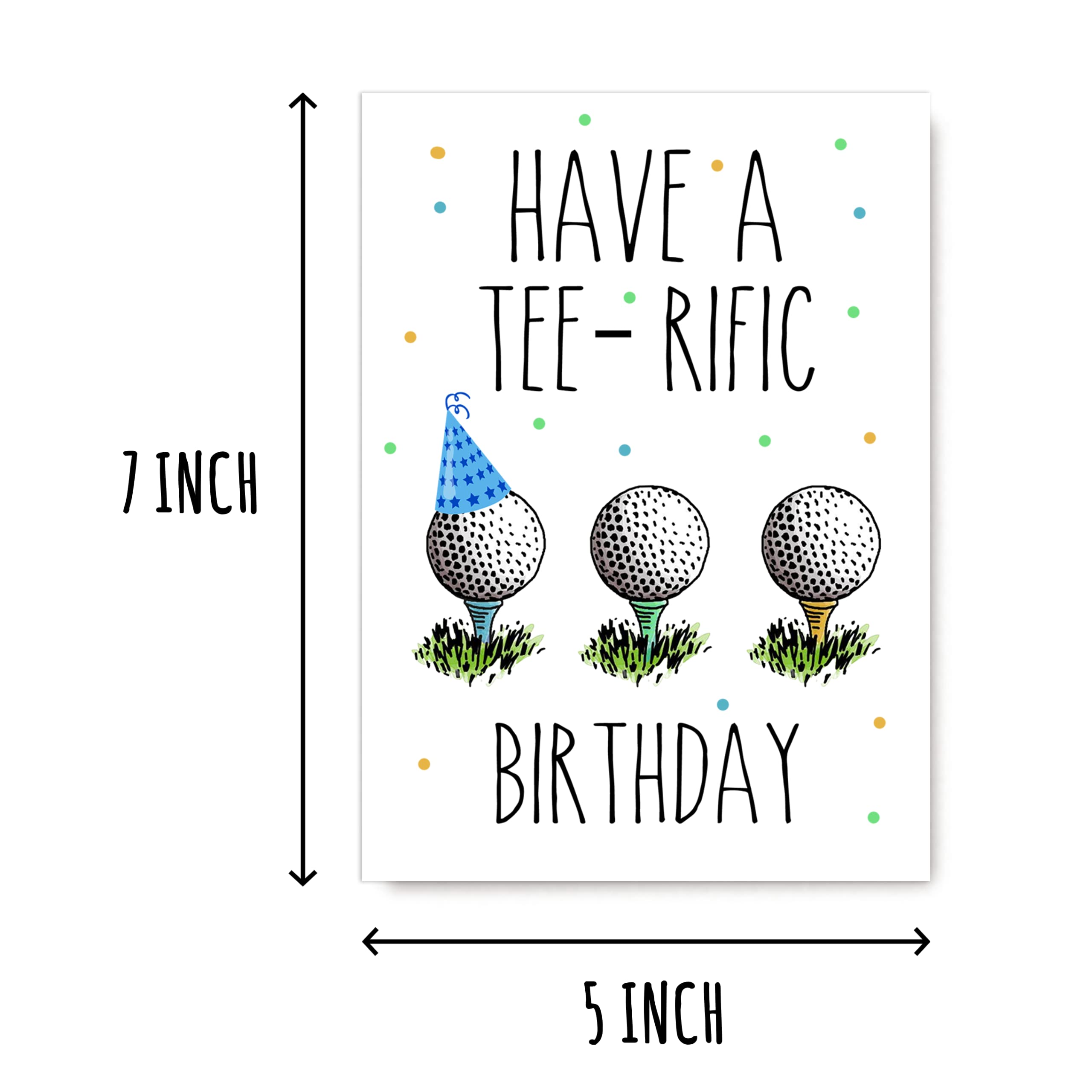 OystersPearl Have A Tee-Rific Birthday Card - Gift For Golfer - Golf Birthday Card - Birthday Gift For Men - Golf Gift - Meaningful Gift Cards - Sports Lover Gift Card