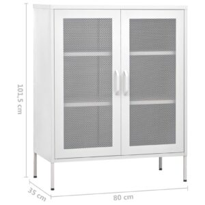 Mogou Storage Cabinet，Outdoor Kitchen Cabinets, Shoe Storage, Garden Patio Storage Cabinet Furniture Waterproof Tool Shed White 31.5"x13.8"x40" Steel