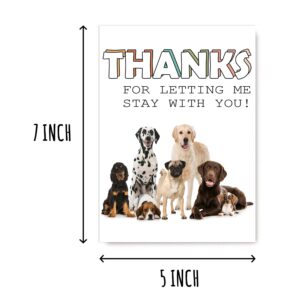 Thanks For Letting Me Stay With You - Dog Sitter Gift - Card From Dog - Dog Thank You Card - Gift For Pet Sitter - Dog Lover Gift Card, 5 x 7 inches