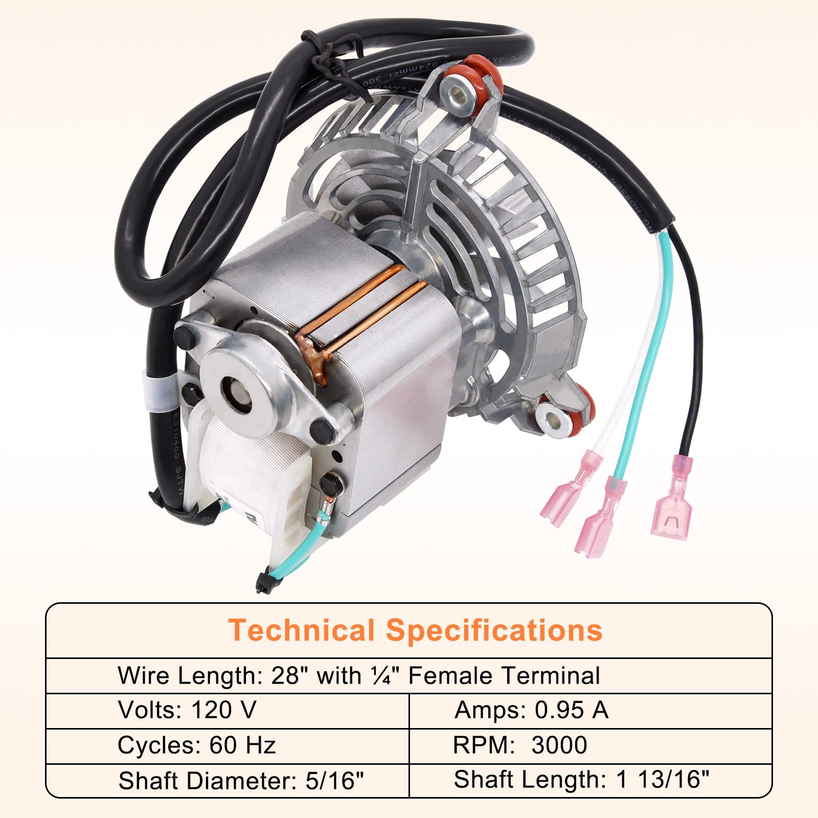 Criditpid Replacement 3-21-08639 Combustion Blower Motor for Harman P68, XXV, P43, P61, P38 Pellet Stoves, Exhaust Blower Fan for Harman Advance, Accentra 52i, Accentra Insert.