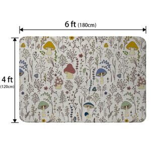 Ormis Lovely Mushroom Area Rugs 4' x 6' Ultra Soft Faux Wool Area Rug Decorative Non-Slip Throw Rugs Floor Carpet Cover for Living Room Bedrooms Decor