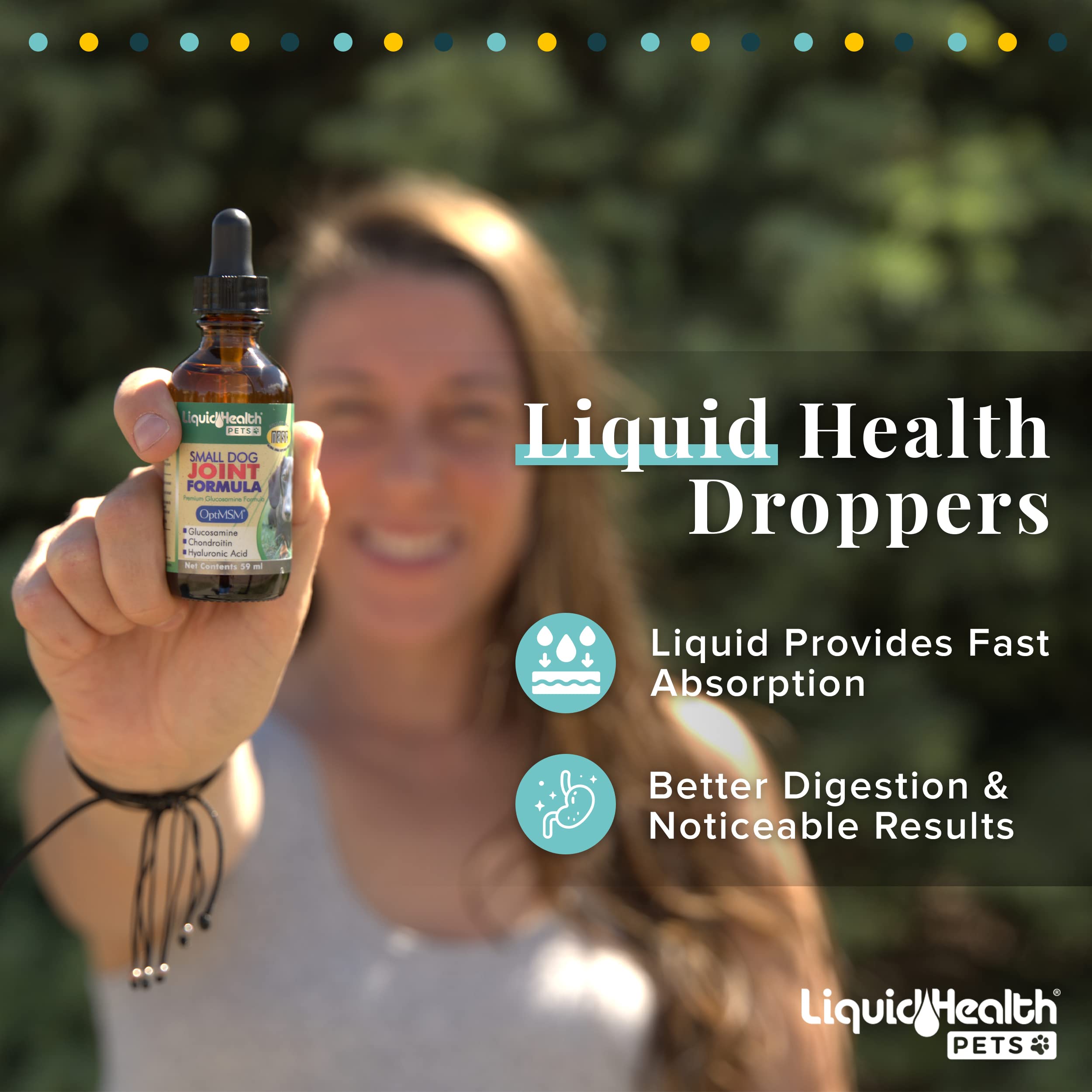 LIQUIDHEALTH 2 Oz Cat Liquid Glucosamine Dropper Small Dog Dropper Chondroitin Joint Purr-Fection, Small Canine Puppies Hip and Joint Health Relief Support, Feline Droppers, Senior Older Cats Kittens