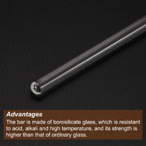 MECCANIXITY 3.3 Borosilicate Glass Stick 7.87" Length 6mm Dia Stir Rod Mixing Tools with Both Ends Round for Lab Kitchen Science 10Pcs