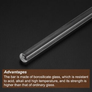 MECCANIXITY 3.3 Borosilicate Glass Stick 11.81" Length 10mm Dia Stir Rod Mixing Tools with Both Ends Round for Lab Kitchen Science 10Pcs