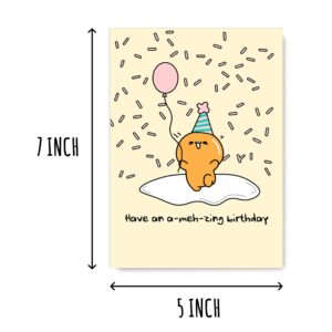 Have An A-Meh-Zing Birthday - Funny Birthday Card - Gudetama Card - Lazy Egg - Birthday Card - Cute Egg Card - Egg Birthday Card - Cute Birthday Card